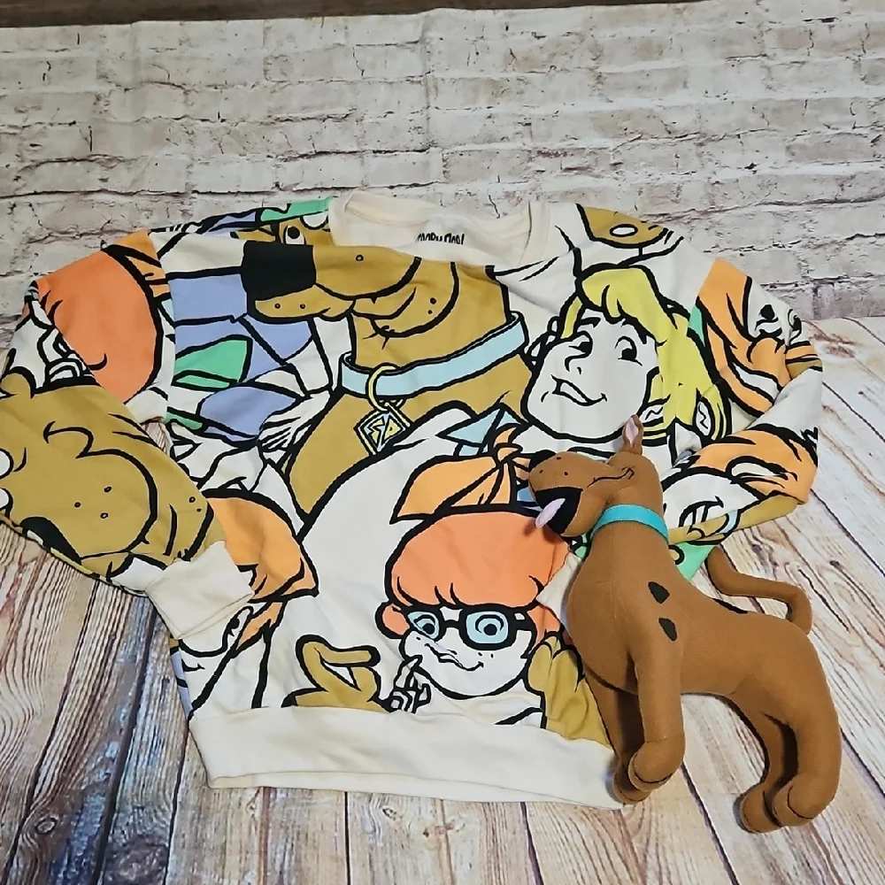 Scooby Doo Hanna Barbera Sweatshirt‎ And Scooby Plush Sz Medium